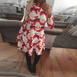 Large Sizes 2019 New Autumn Women Casual Long Sleeve Cute Christmas Tree Snowman Dresses Loose Plus Size Dress Vestidos 4XL 5XL