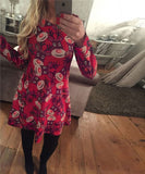 Large Sizes 2019 New Autumn Women Casual Long Sleeve Cute Christmas Tree Snowman Dresses Loose Plus Size Dress Vestidos 4XL 5XL