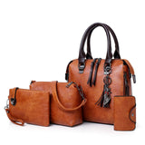 Women Composite Bag Luxury Leather Purse and Handbags Famous Brands Designer Sac Top-Handle Female Shoulder Bag 4pcs Ladies Set