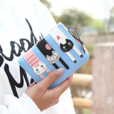 Hot Sell !New Fashion Women Cat Wallet Long Short Cartoon purse Female Card Holder Lady clutch coin purse Female zipper notecase