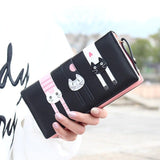 Hot Sell !New Fashion Women Cat Wallet Long Short Cartoon purse Female Card Holder Lady clutch coin purse Female zipper notecase