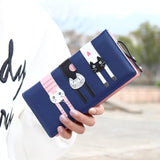 Hot Sell !New Fashion Women Cat Wallet Long Short Cartoon purse Female Card Holder Lady clutch coin purse Female zipper notecase