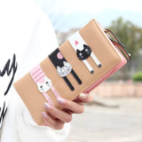 Hot Sell !New Fashion Women Cat Wallet Long Short Cartoon purse Female Card Holder Lady clutch coin purse Female zipper notecase